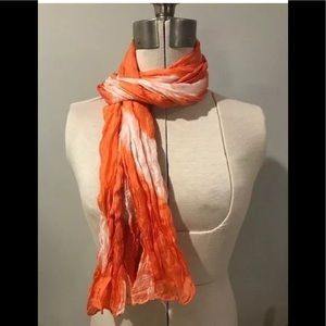 NWT Calypso St Barth orange & white crinkle scarf